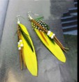 Pendientes de Plumas Bohemio - Amarillo